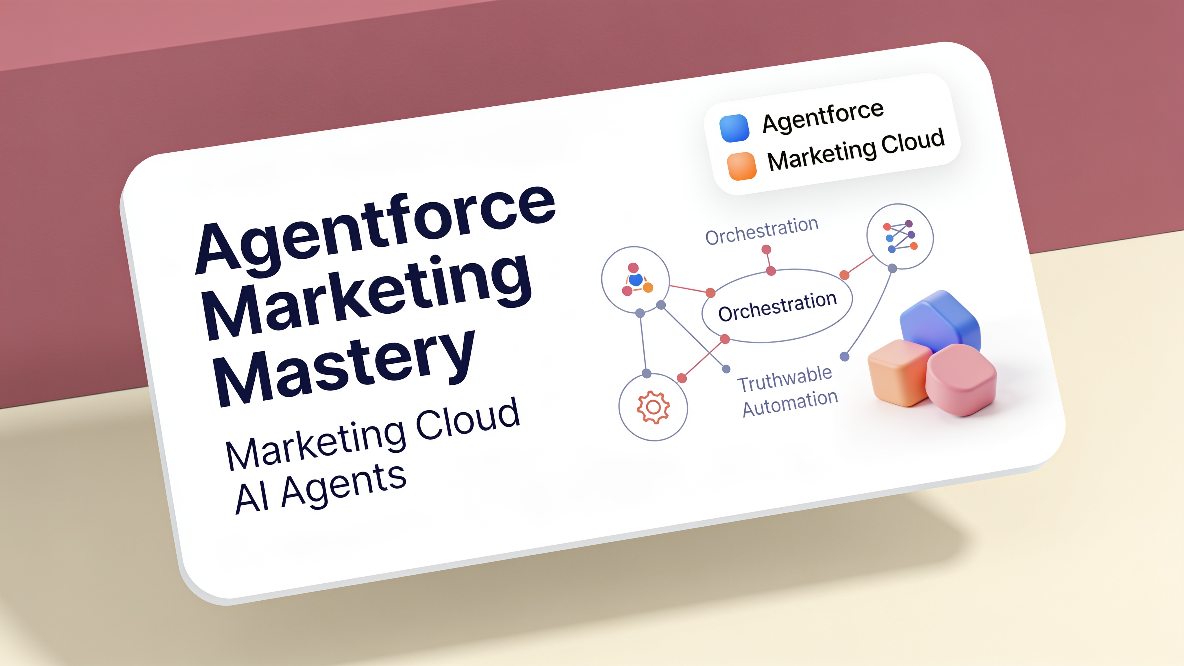 Agentforce Marketing Mastery course marketing artwork for Marketing Cloud AI Agents.
